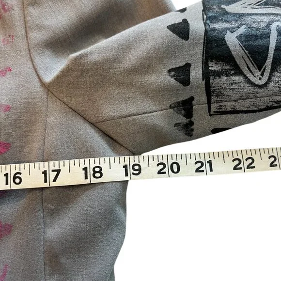 Snowmilk Streetwear Gray Women's Blazer Painted w/Original Snowmilk Design - Picture 7 of 8
